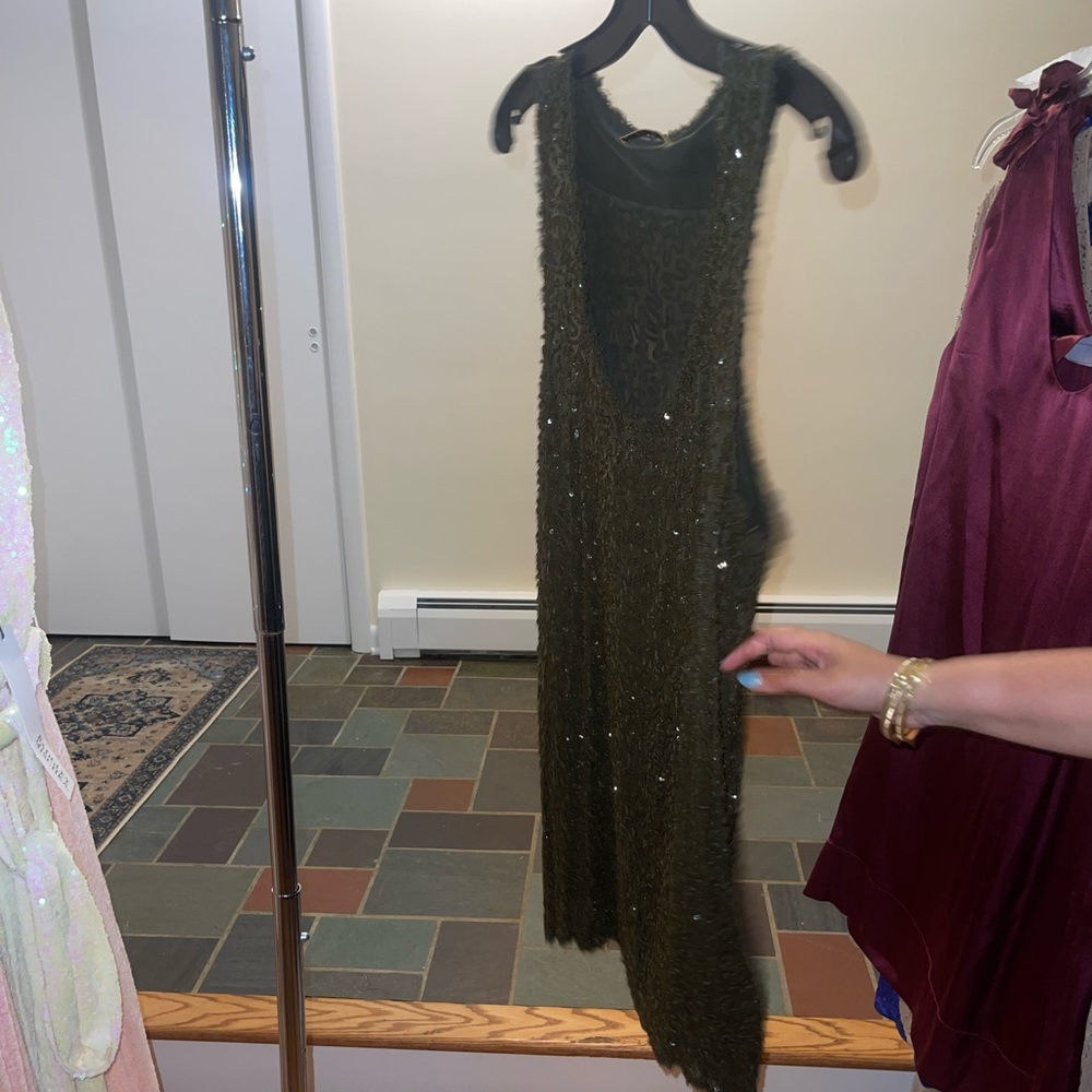 Alice and Olivia Olive Green Party dress